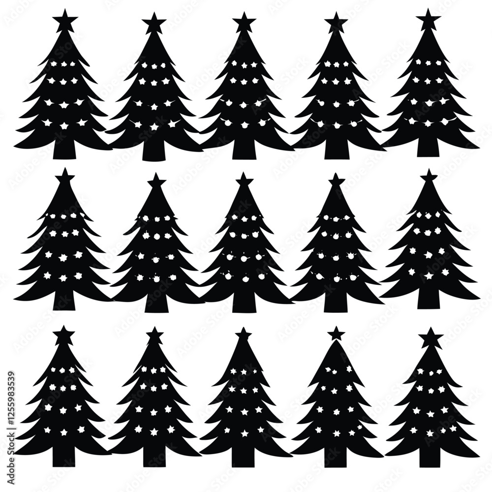 Obraz premium christmas trees set