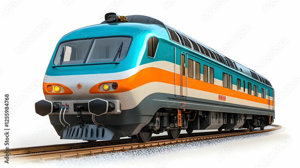 Fototapeta premium 3D Illustration Modern Passenger Express Train Railway Transportation