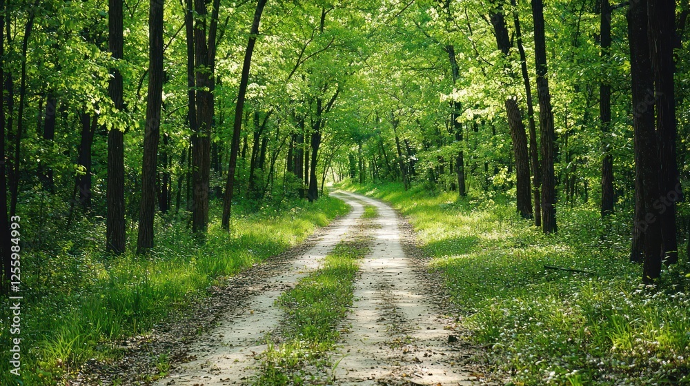 Obraz premium Sunlight Drenched Forest Path