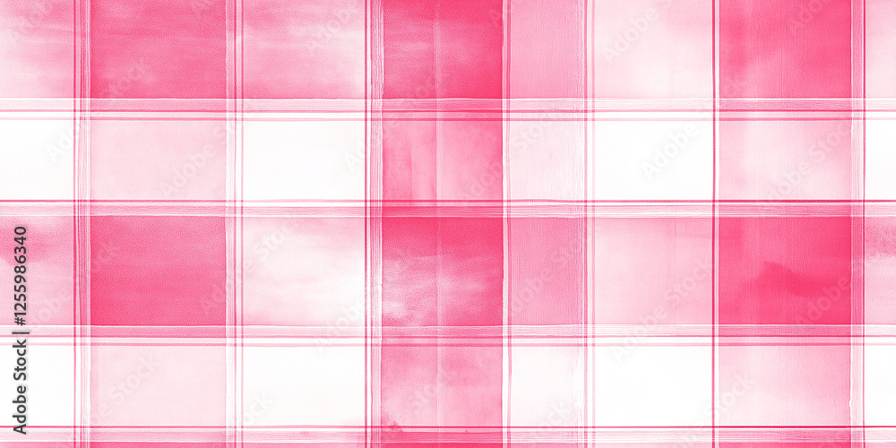 Fototapeta premium Pink watercolor checkered pattern creating a modern and stylish look