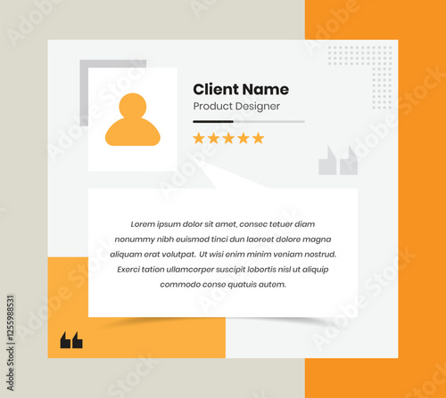 Minimalist customer feedback and testimonial social media post template design