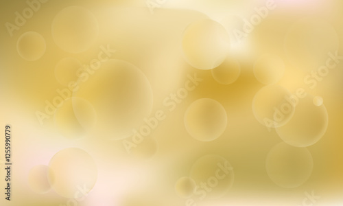 Abstract Yellow Background with Golden Bokeh Circles