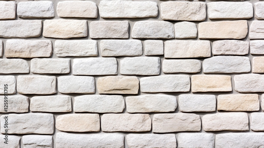 Textured white stone wall with varying shades, suitable for interior design and architectural backgrounds Textured white stone wall with varying shades, suitable for interior design and architectural backgrounds