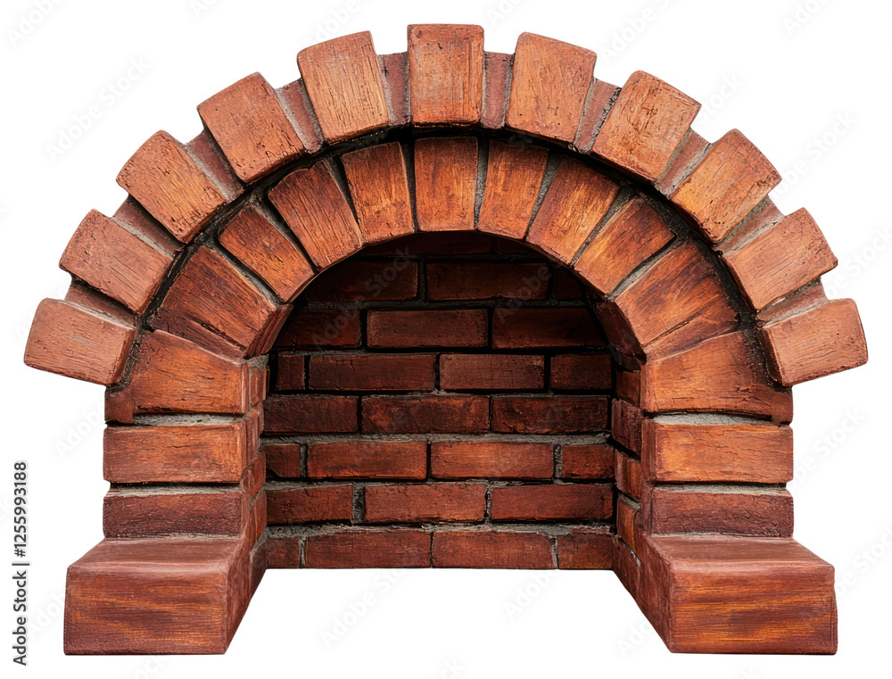 Fototapeta premium PNG Fireplace brick arch fireplace.