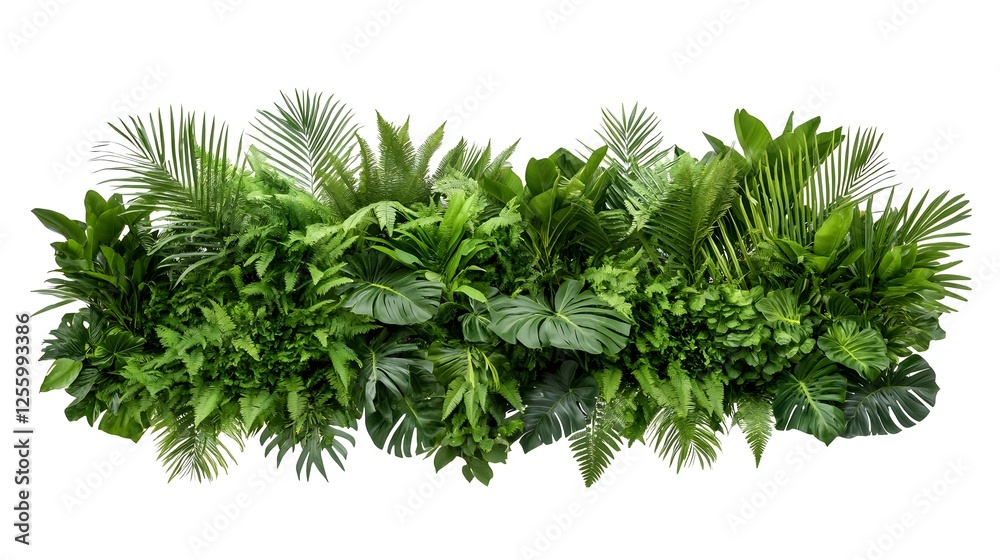 Fototapeta premium Lush Tropical Plant Arrangement Creating a Refreshing Green Bush