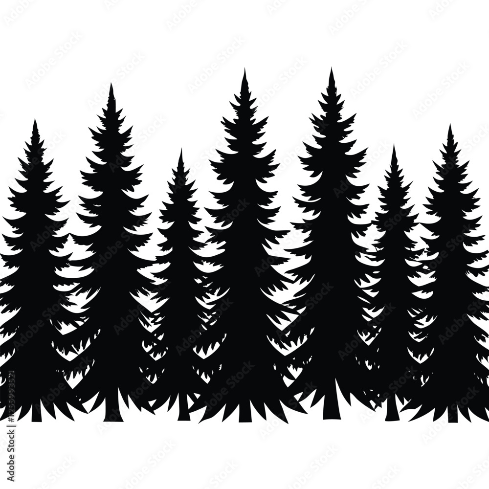 Obraz premium set of fir trees