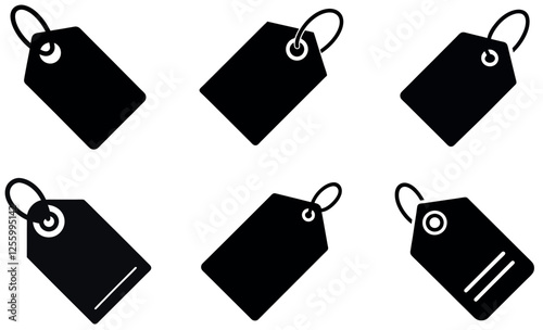 Simple Black Price Tag Icon design
