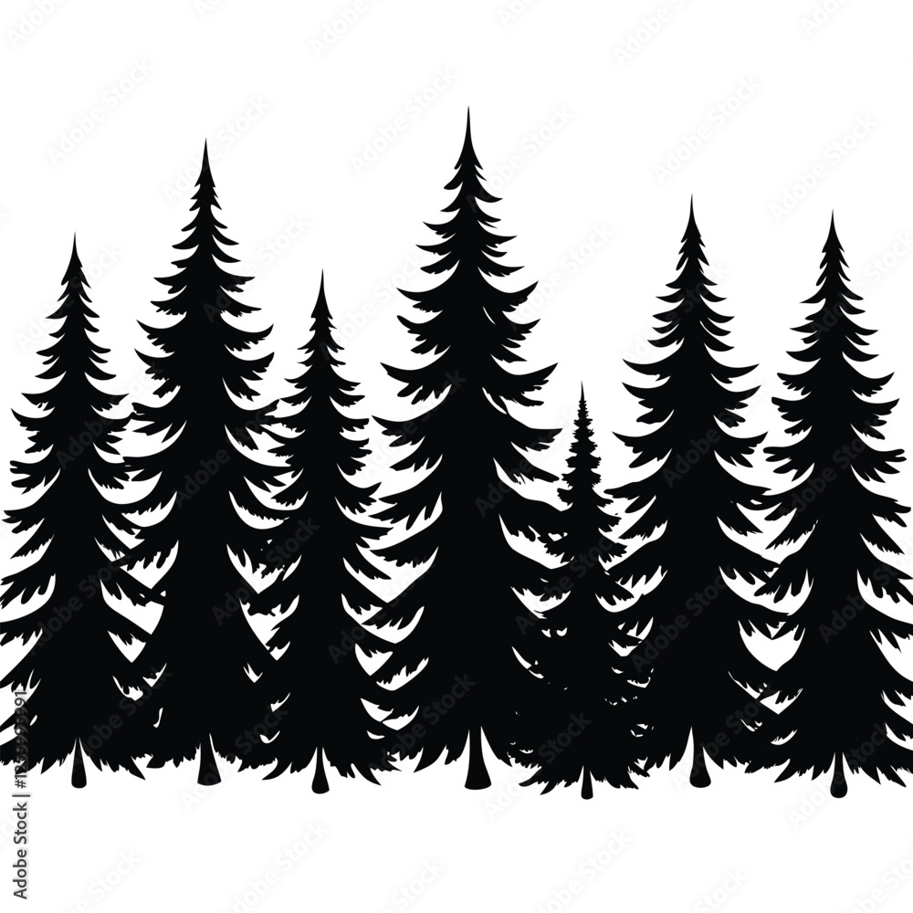 Obraz premium set of vector trees