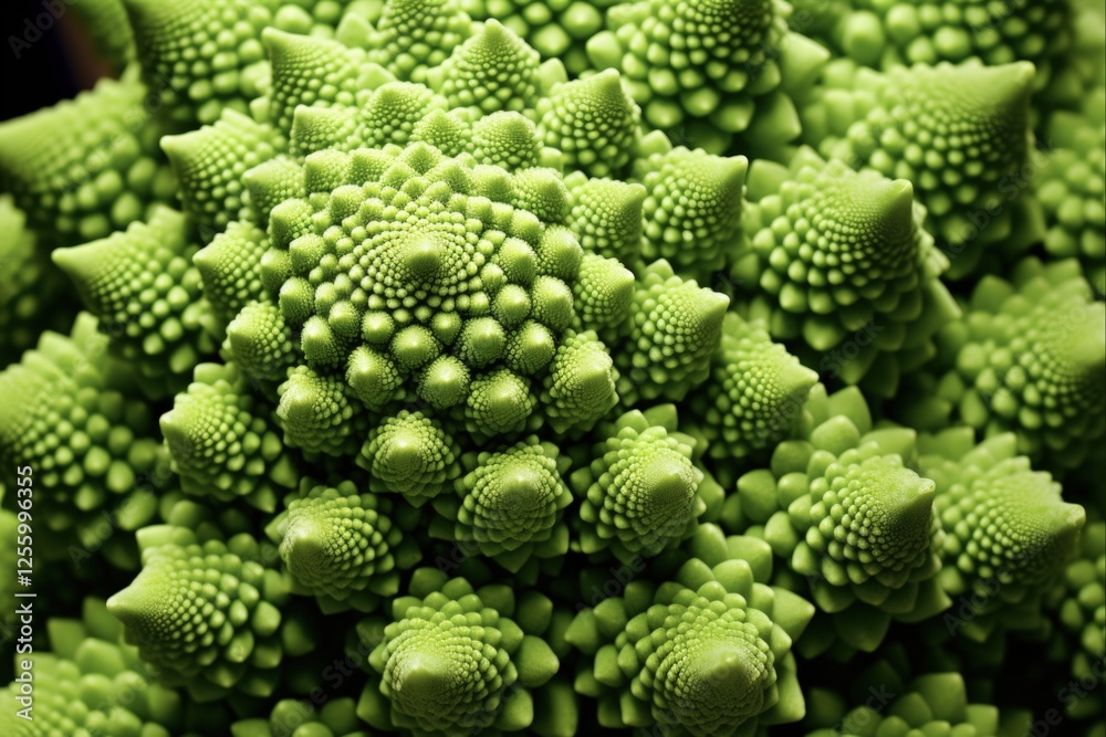 Fibonacci Fractal: Romanesco Broccoli Close-Up. Golden Ratio Connected Vegetable for Practical Scientists into Mathematics and Healthy Ingredients Fibonacci Fractal: Romanesco Broccoli Close-Up. Golden Ratio Connected Vegetable for Practical Scientists into Mathematics and Healthy Ingredients