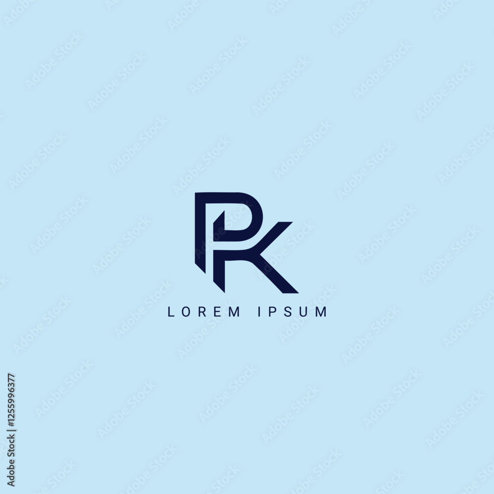 Modern alphabet letter PK KP unique logo vector template illustration PK Logo