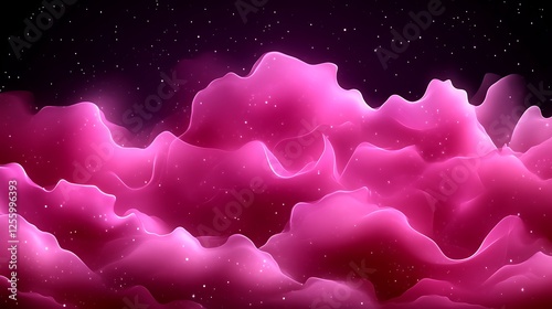 Pink Nebula Cosmic Waves Abstract Art