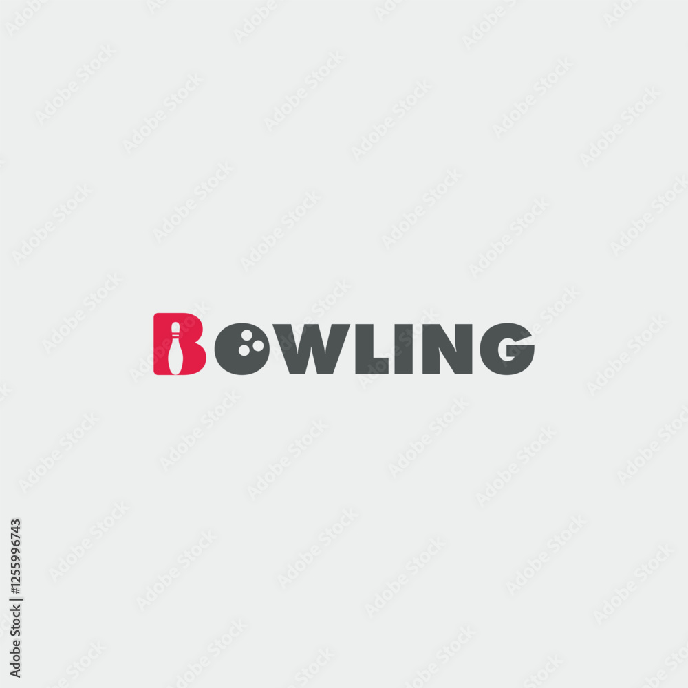 Fototapeta premium silhouette ball bowling with pin bowling logo vector symbol icon design illustration