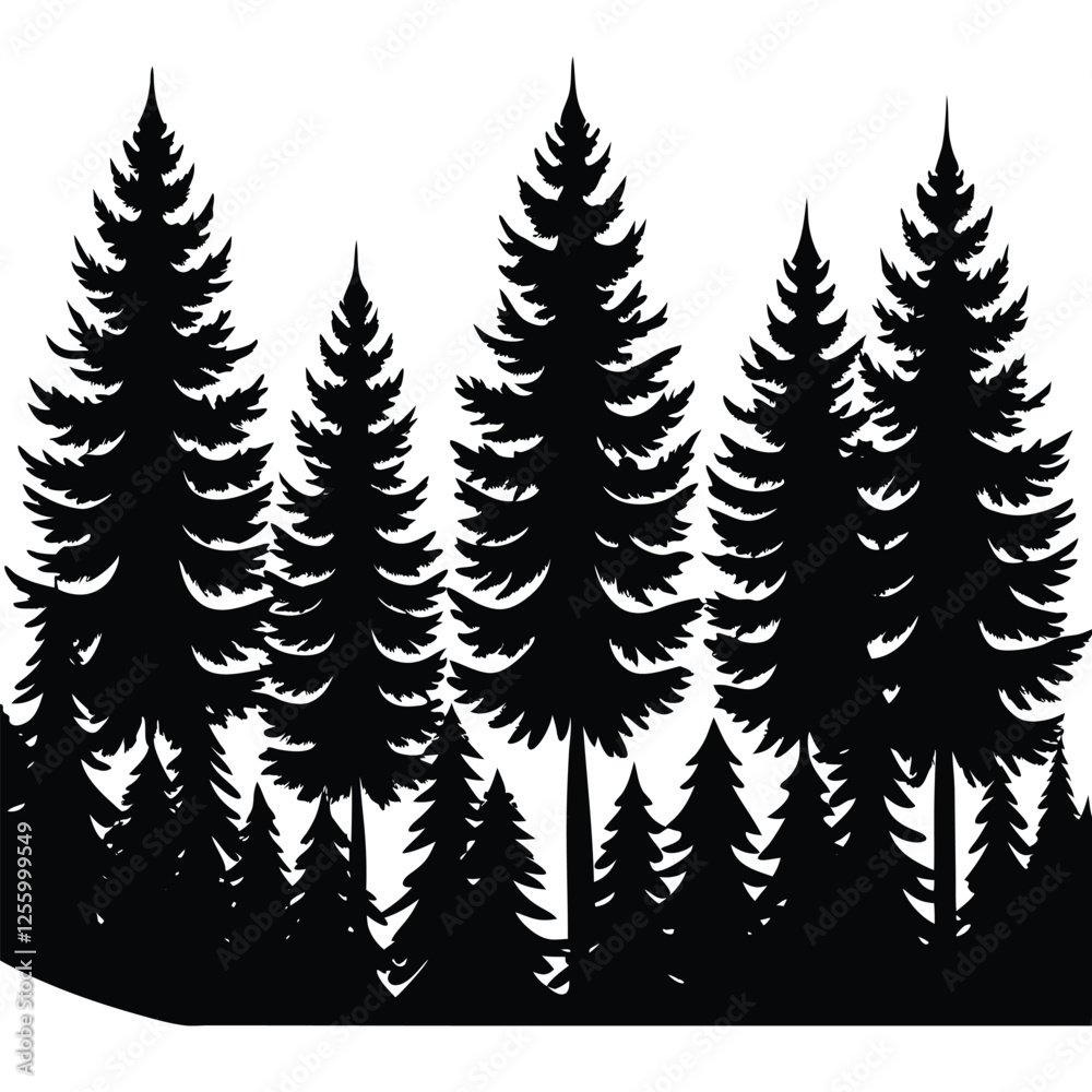 Obraz premium set of fir trees