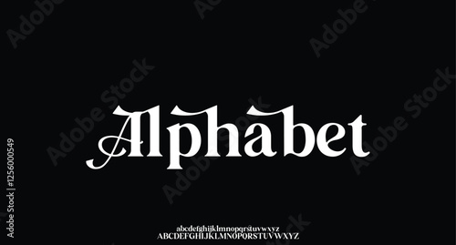 Alphabet, Luxury alphabet letters font. Typography elegant wedding classic lettering serif fonts decorative vintage retro. vector illustration 
