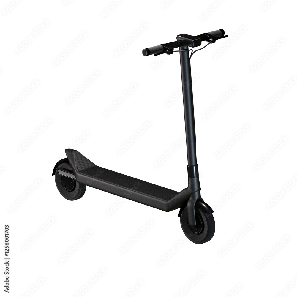 Naklejka premium 3D black scooter object icon