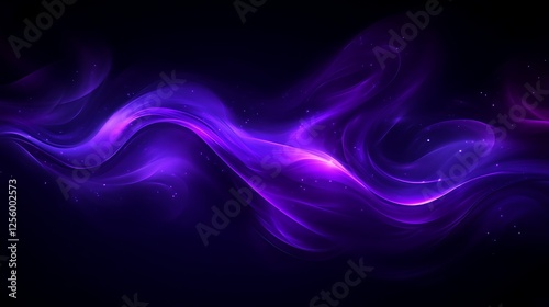 Abstract Purple Wave Glowing Dark Background Design