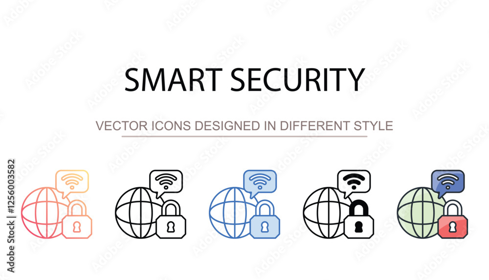 Smart Security icon design with white background stock illustration Smart Security icon design with white background stock illustration