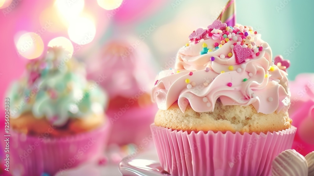 custom made wallpaper toronto digitalVibrant Happy Birthday Strawberry Cake with Fresh Berries and Creamy Frosting