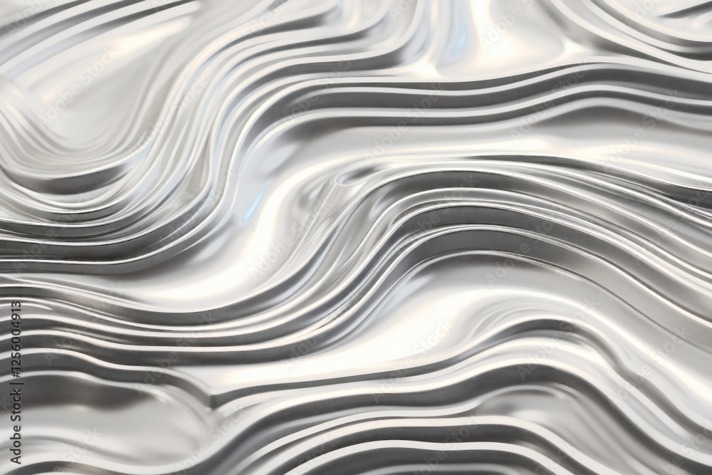 Obraz premium Abstract metallic wave pattern png overlay effect, transparent background