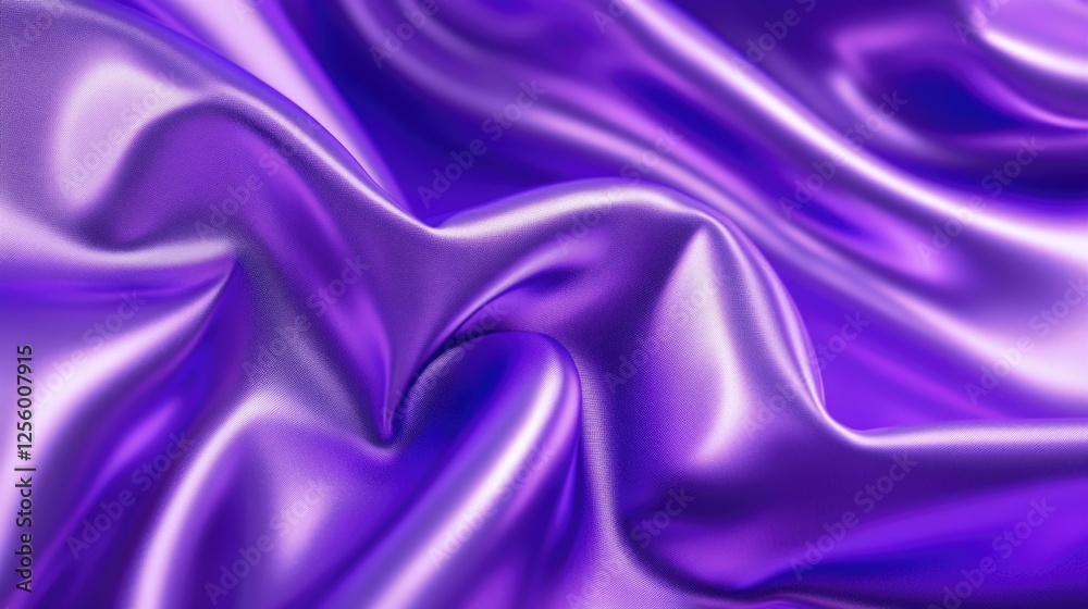 Obraz premium Abstract background from textured purple fabric. Purple silk satin fabric with waves. Beautiful backdrop for fashion, Silky, flowing drapery. Rich, smooth curtain with style and elegance.