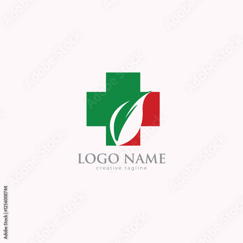 eco med logo, health, green, medicine, hospital logo fully editable vector templae