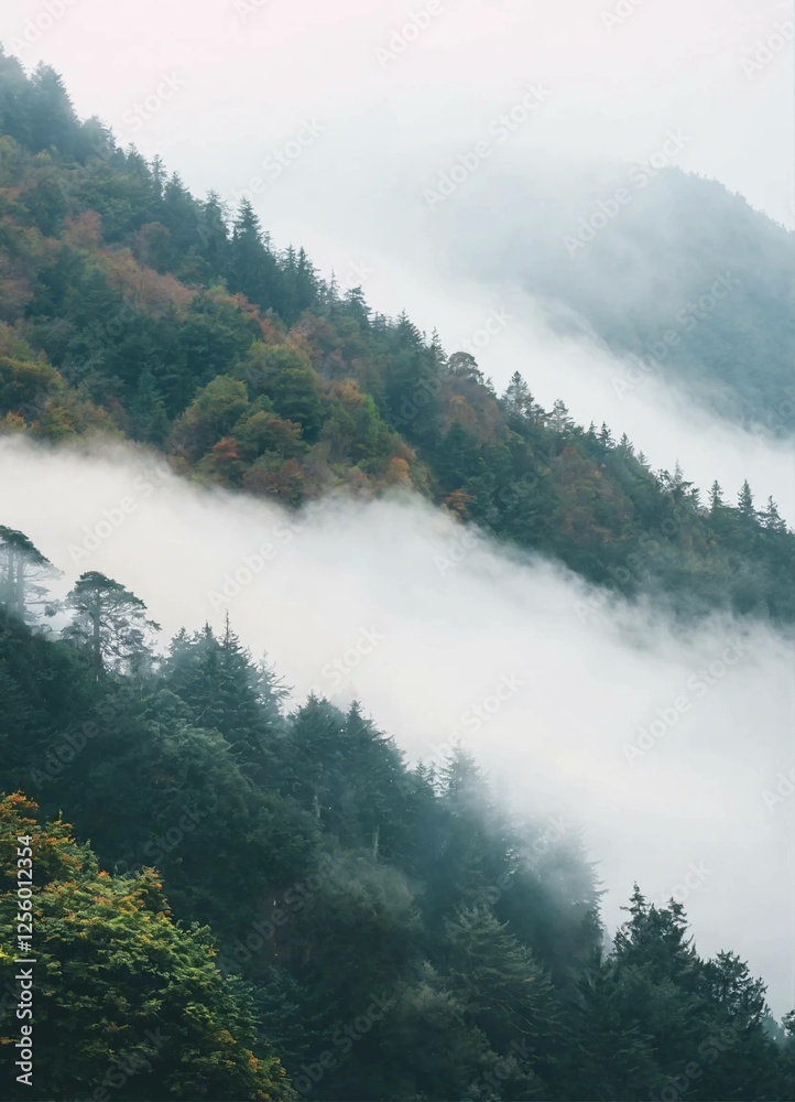 Obraz premium fog in the mountains