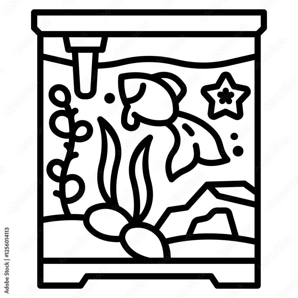 aquarium icon. home appliance icon line style. perfect use for logo, presentation, website, and more. modern icon design outline style aquarium icon. home appliance icon line style. perfect use for logo, presentation, website, and more. modern icon design outline style