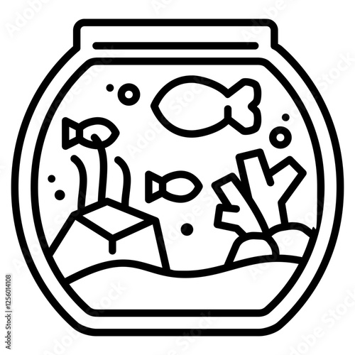 aquarium icon. home appliance icon line style. perfect use for logo, presentation, website, and more. modern icon design outline style