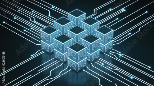 Glowing Data Cubes and Digital Circuitry - Technology Background