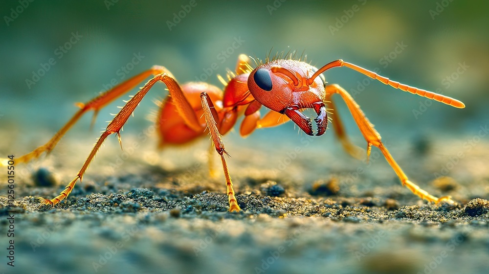 Red ant macro, ground, nature, close-up, forest, sunlit, insect, wildlife, photography, poster Red ant macro, ground, nature, close-up, forest, sunlit, insect, wildlife, photography, poster