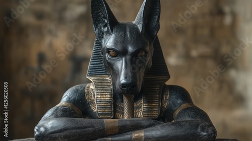 The gaze of the Anubis statue photo