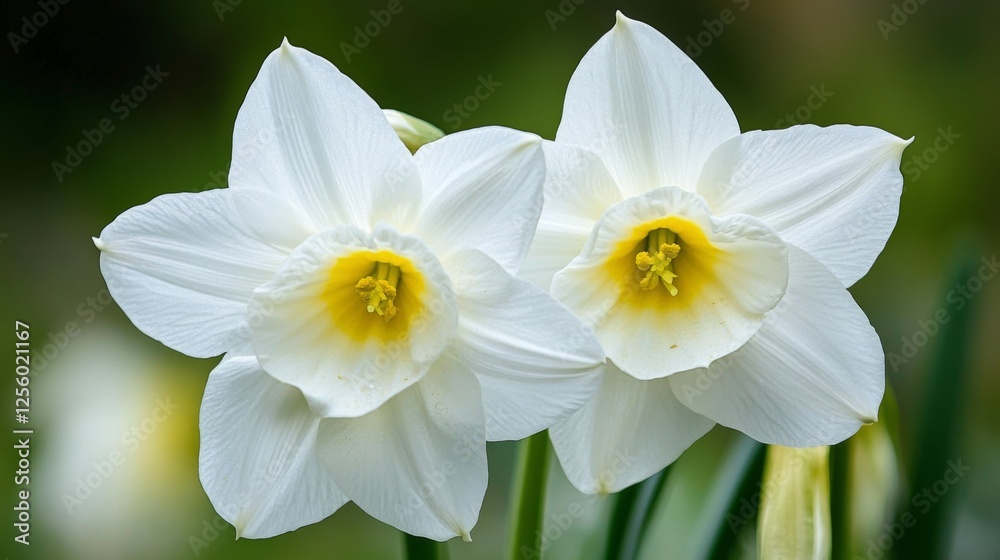 Fototapeta premium Delicate White Daffodils in Springtime Bloom