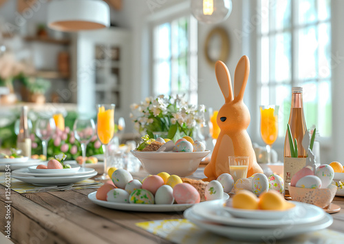 illustration of easter breakfast, brunch, dinner, lunch, food