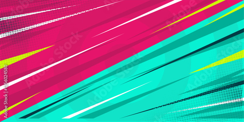 Comic Abstract Pink and Turquoise Blue  Background. Pop Art Style.