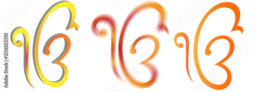 set of colorful abstract ek onkar