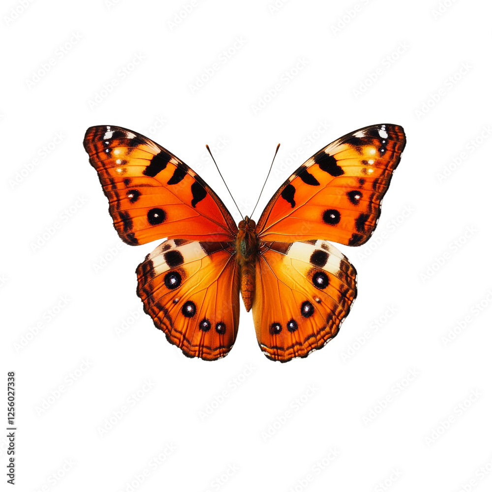 Obraz premium A Stunning Orange Butterfly with Black Spots Detailed Wings Nature Beauty