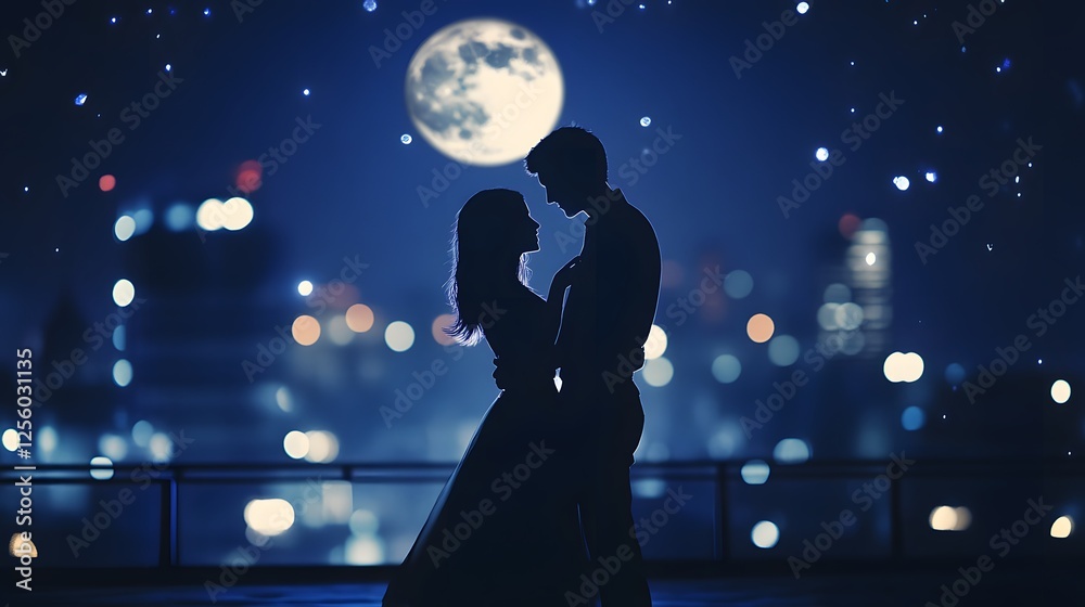 Couple Dancing Under the Moonlight Couple Dancing Under the Moonlight