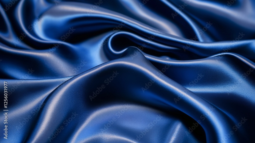 Obraz premium Stunning Deep Blue Silk Fabric Texture