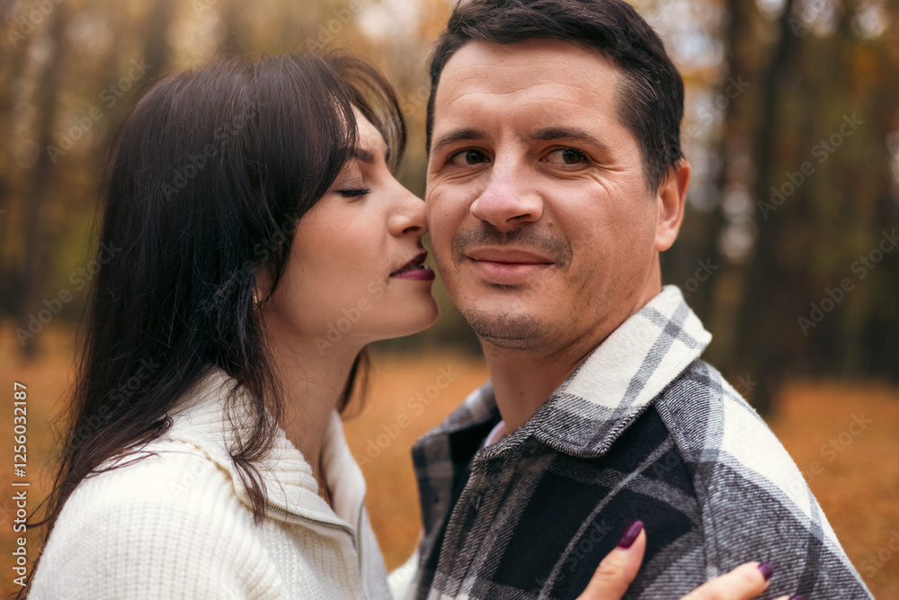 Romantic Autumn Moment Captured in a Peaceful Forest Setting Romantic Autumn Moment Captured in a Peaceful Forest Setting