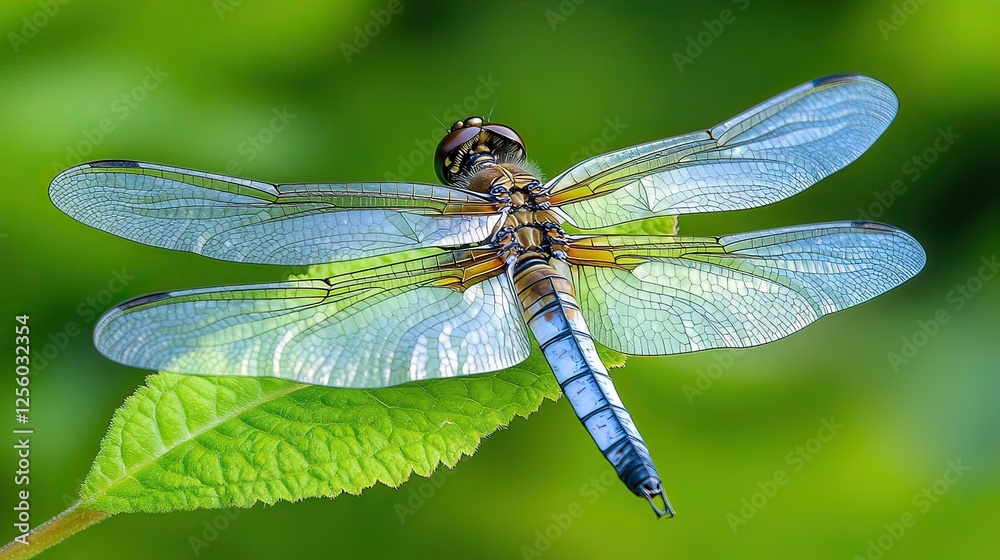 Dragonfly resting leaf garden nature macro wildlife Dragonfly resting leaf garden nature macro wildlife