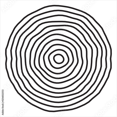 irregular concentric circles  as tree growth rings
