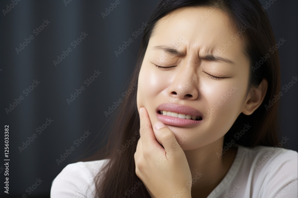 Grinding Teeth: Portrait of a Stressed Woman Experiencing Bruxism Symptoms. Dental and Oral Care Medical Concept for Exhausted and Sleep-Deprived Woman Grinding Teeth: Portrait of a Stressed Woman Experiencing Bruxism Symptoms. Dental and Oral Care Medical Concept for Exhausted and Sleep-Deprived Woman