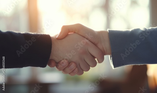 商务谈判合作成功的握手瞬间