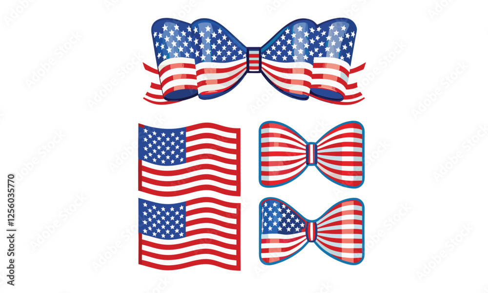 Fototapeta premium american flag bow vector