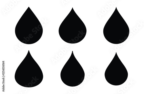 water drop silhouette, water drop line art vector design, liquid droplet illustration