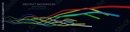 Abstract  background futuristic wave grid from dots and lines on dark. Technology concept analytical  data.  Banner for business, science and technology data analytics. Big Data.