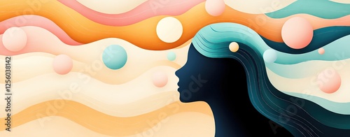 Emotional intelligence mastery concept Abstract representation of inner thoughts.