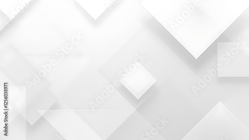 Abstract white background with texture pattern, layered geometric triangle shapes, white and grey glossy squares, abstract tech banner design. Graphic design element stripes concept for web, flyer