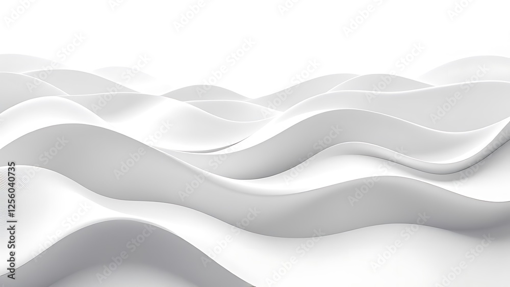 Obraz premium Stylish and modern minimalist seamless white wave texture pattern background with monochromatic color scheme. Abstract White Wave Forms background