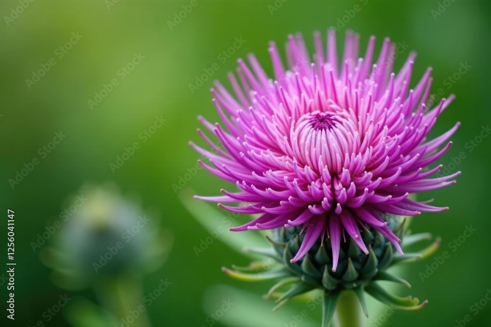 Densely packed purple petals create a unique thistle flower shape, purple flowers, wildflower Densely packed purple petals create a unique thistle flower shape, purple flowers, wildflower